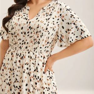 BloomChic Cream and Black Spotted Dress